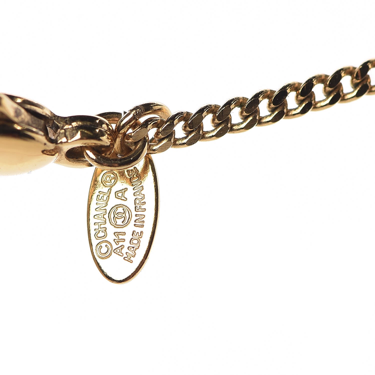 Chanel Enamel CC Necklace Black Red Gold 5 of 6