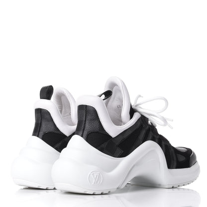 Louis Vuitton Calfskin Technical Nylon Damier Graphite LV Archlight Sneakers 38 Black White 4 of 9