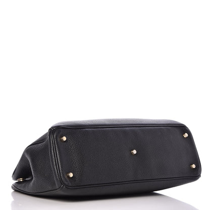 Christian Dior Bullcalf Large Diorissimo Tote Black Rose Indien 4 of 7