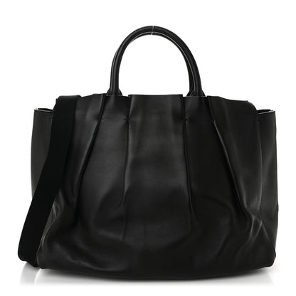 The Row Calfskin Pleated Peggy Tote Black 1 of 11