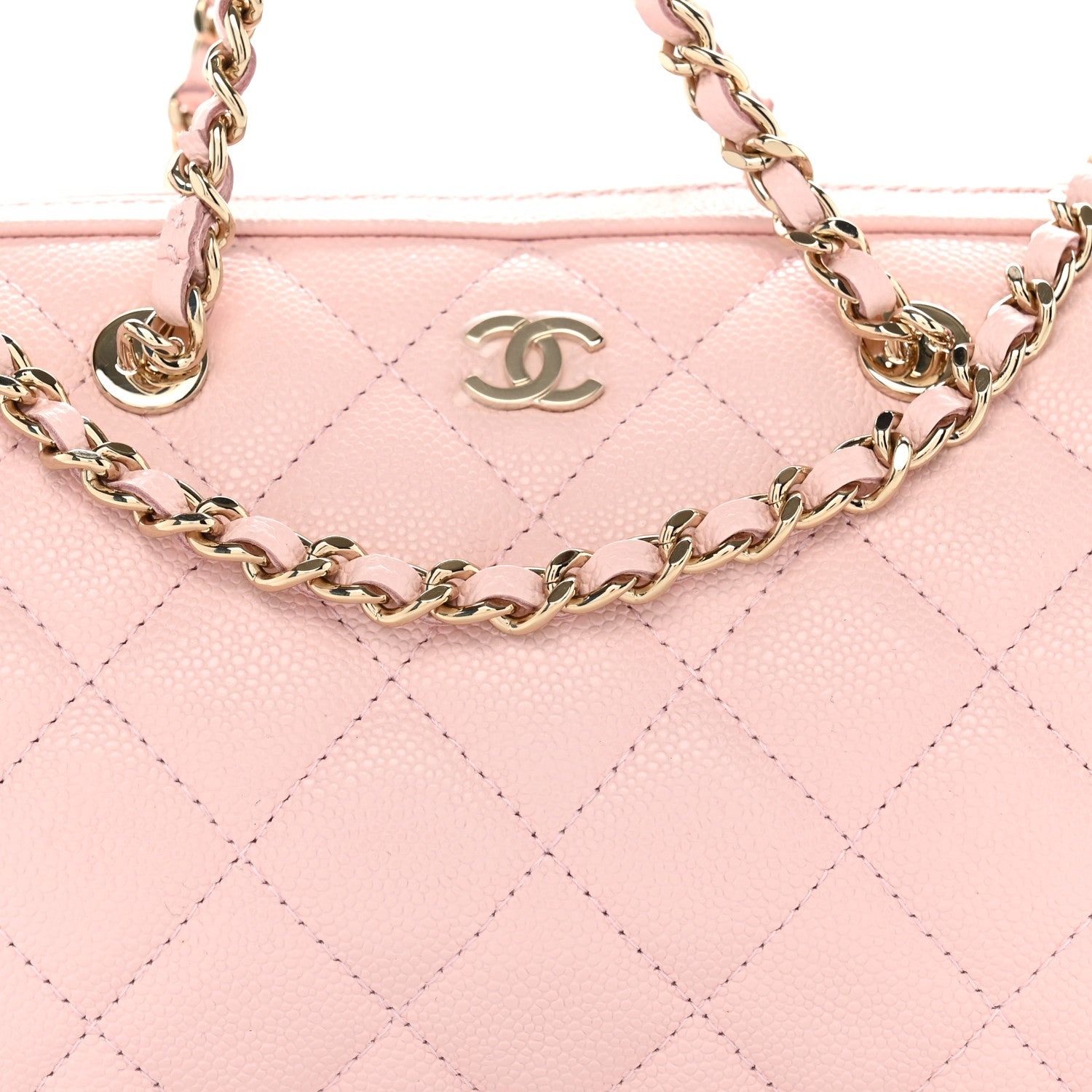 Chanel Caviar Quilted Barrel Clutch With Chain Light Pink 8 of 11