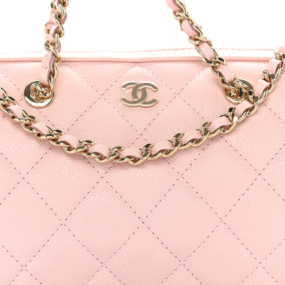 Chanel Caviar Quilted Barrel Clutch With Chain Light Pink 8 of 11