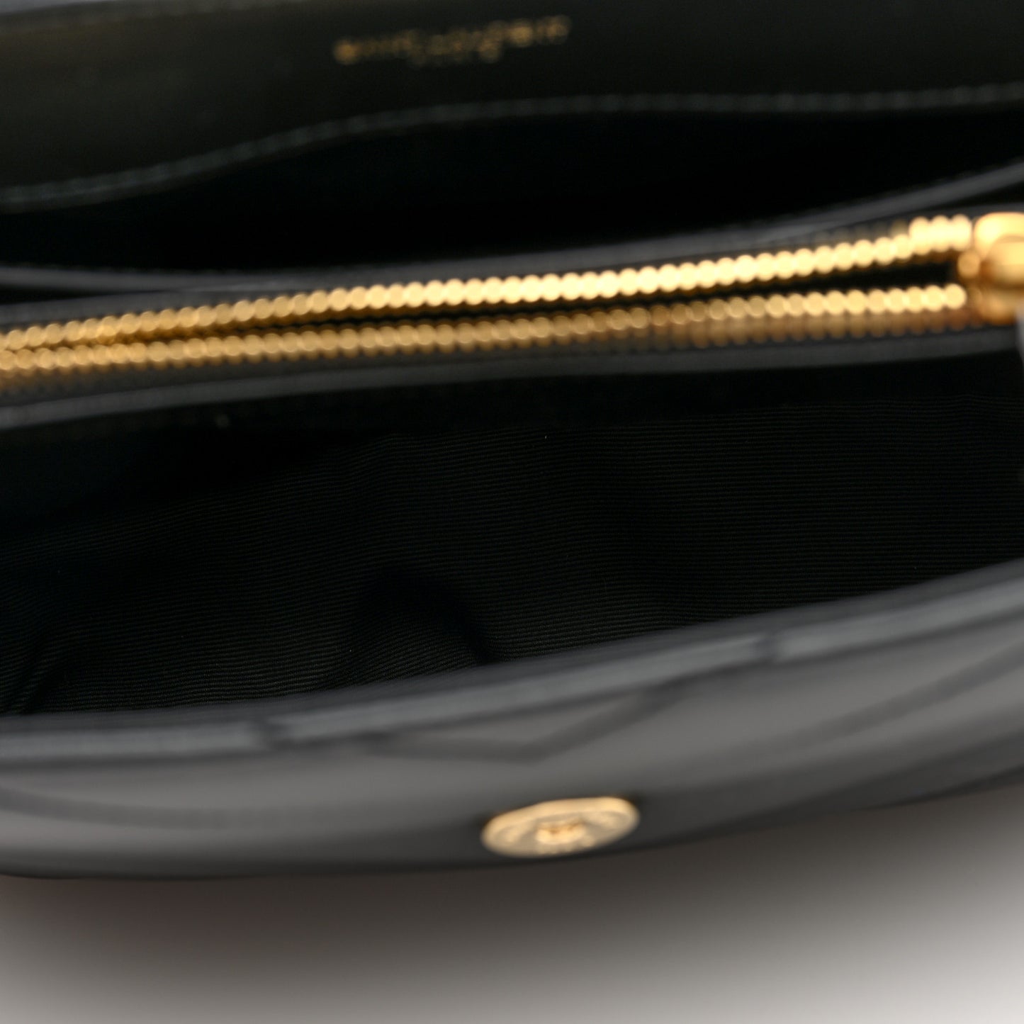 Calfskin Y Quilted Monogram Small Loulou Chain Satchel Black