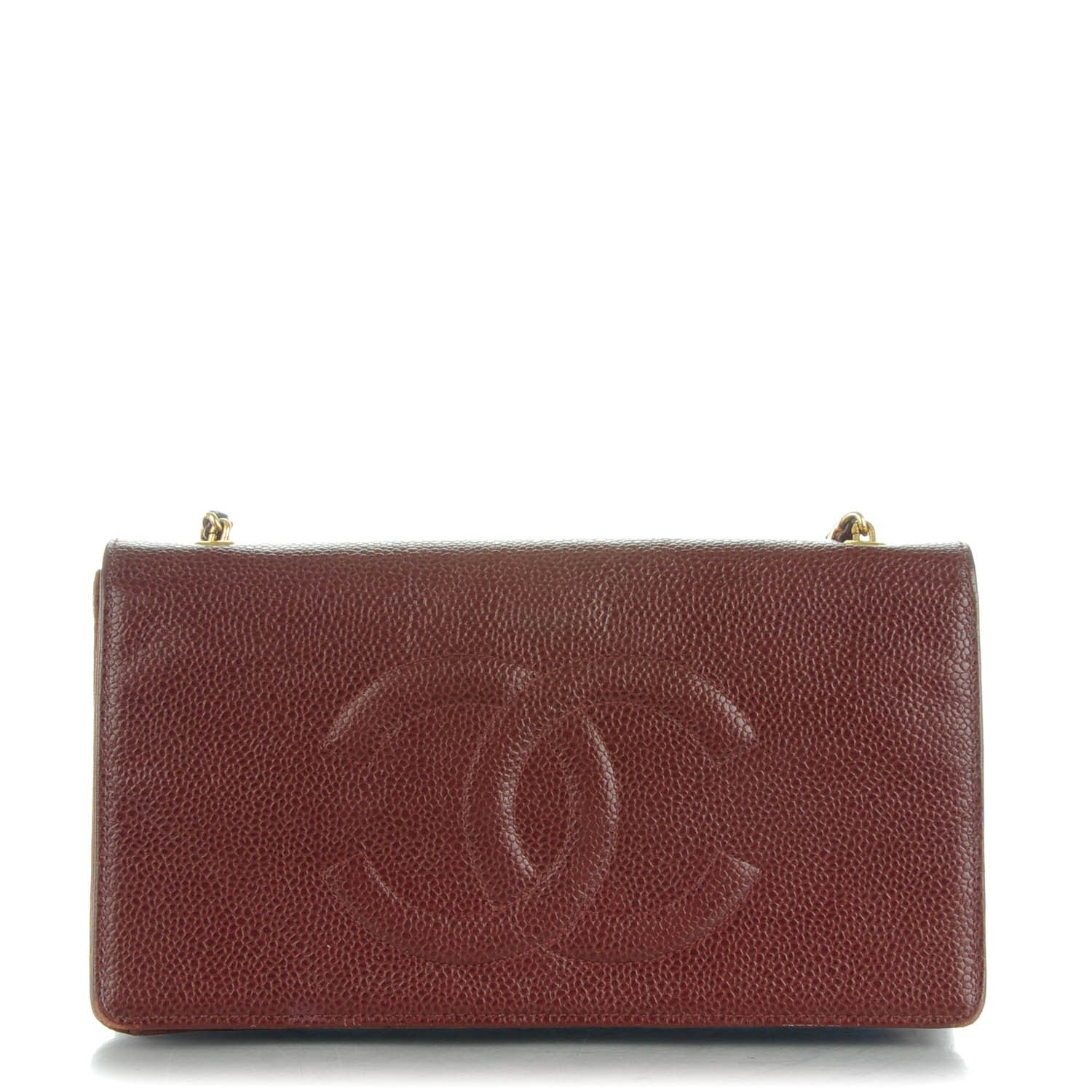 Chanel Caviar Timeless CC Wallet On Chain WOC Dark Brown 1 of 9