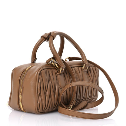 Miu Miu Nappa Matelasse Large Arcadie Top Handle Bag Caramel 3 of 13