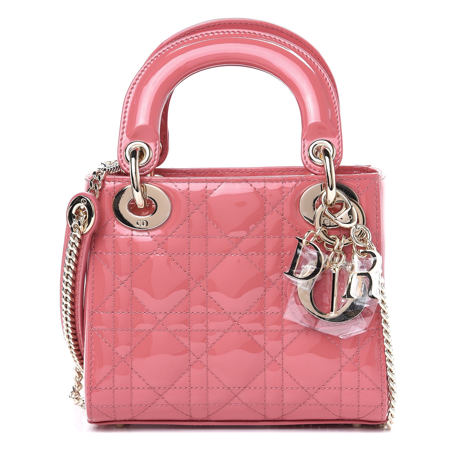 Patent Cannage Mini Lady Dior Pink