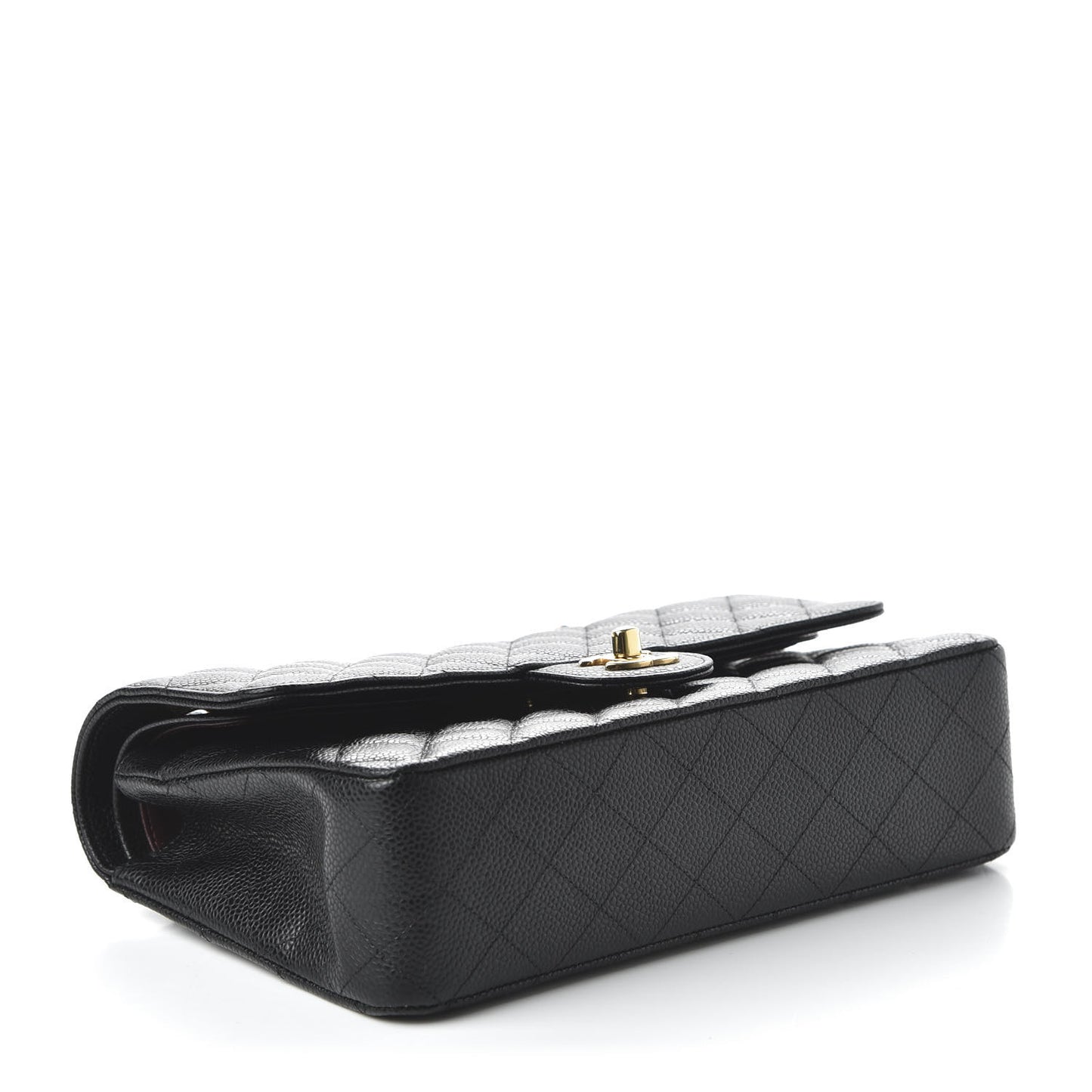 Caviar Quilted Medium Double Flap Black