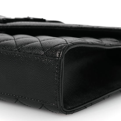 Saint Laurent Grain De Poudre Textured Mixed Matelasse Triquilt Medium Monogram Monochrome Satchel Black 10 of 10