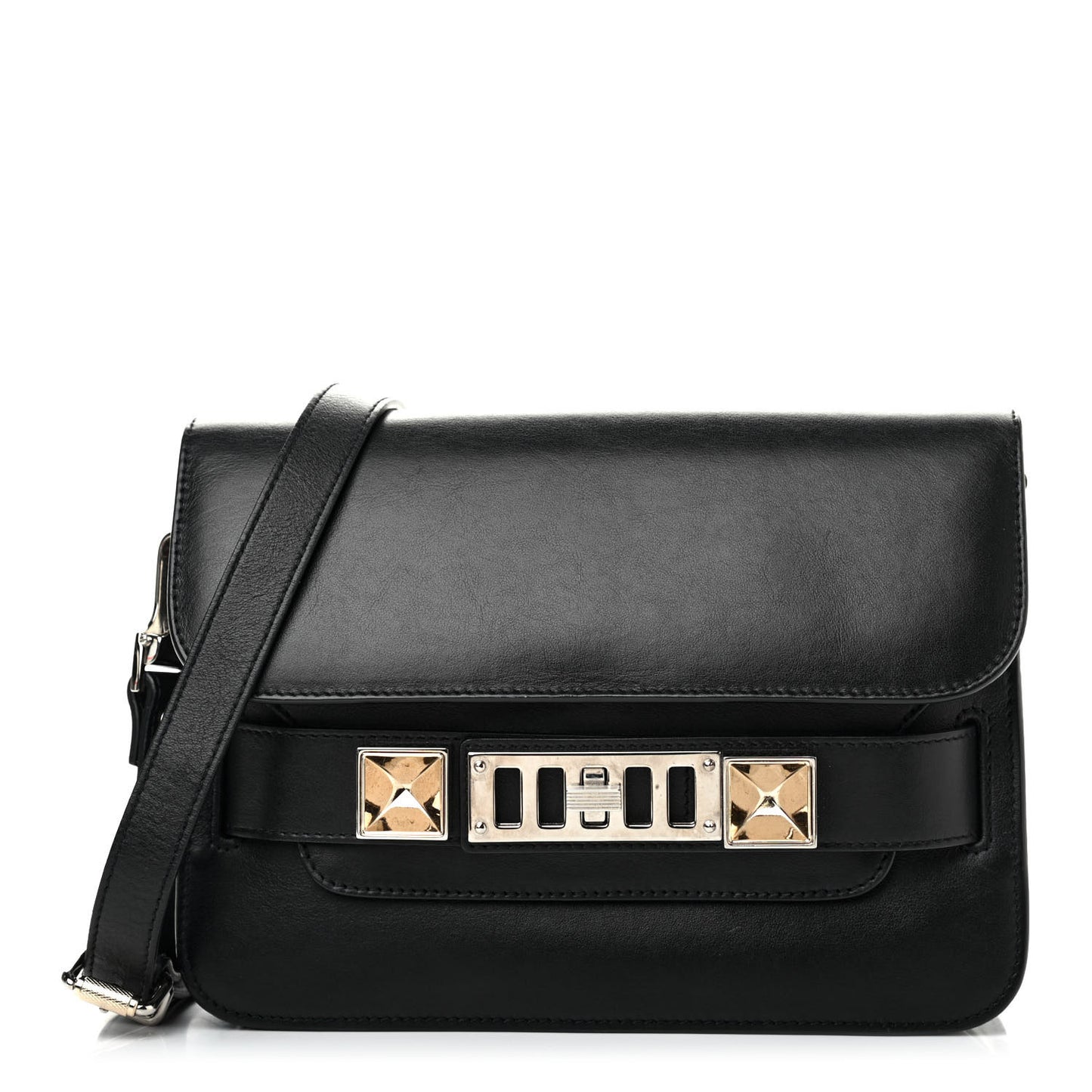 Smooth Calfskin Mini PS11 Classic Shoulder Bag Black
