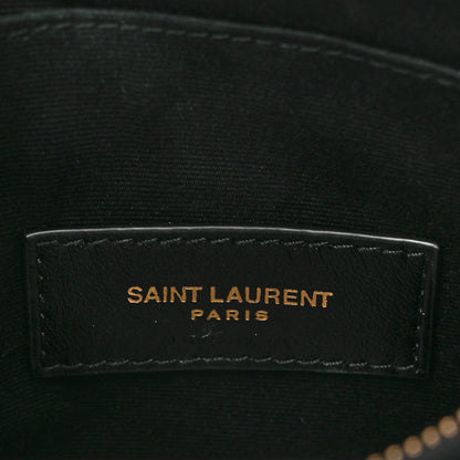 Saint Laurent Grain De Poudre Chevron Monogram Bill Pouch Black 6 of 8