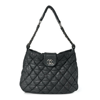 Chanel Calfskin Bubble Quilt Hobo Grey 1 of 8