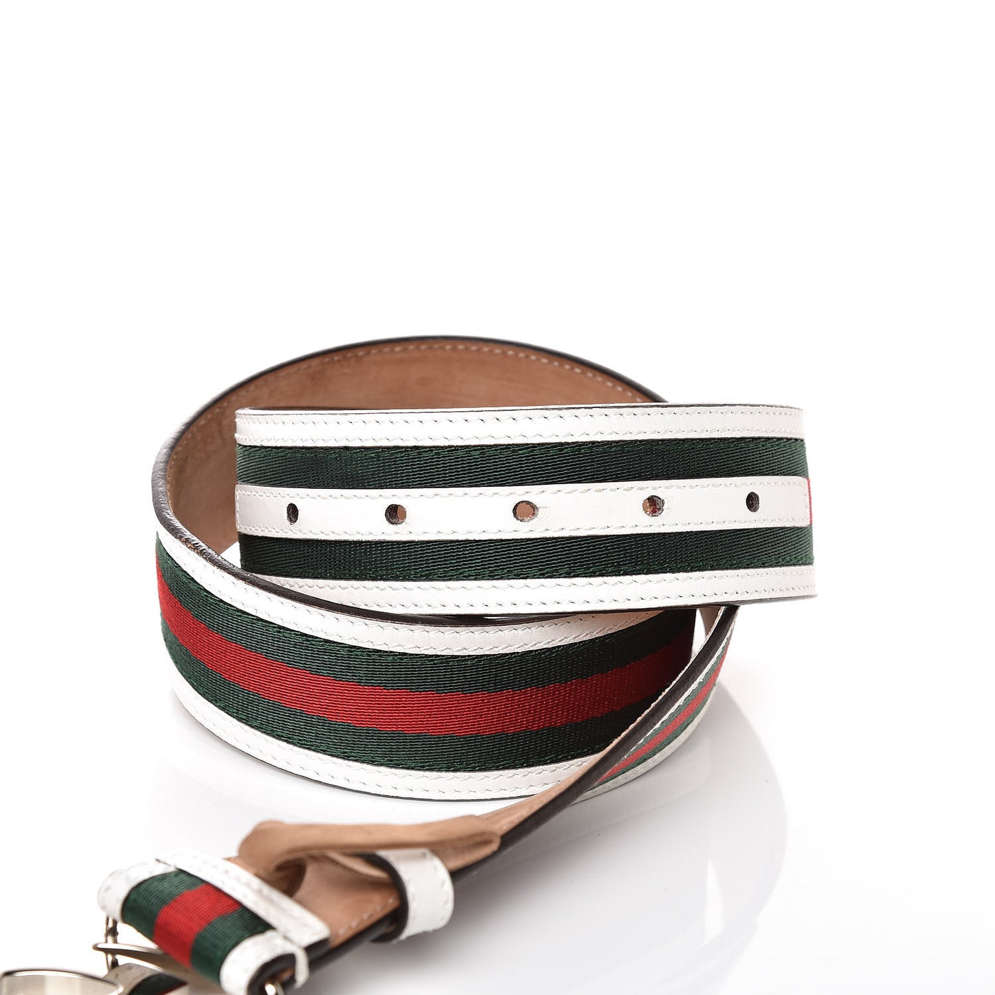 Calfskin Web Interlocking G Belt 80 32 White