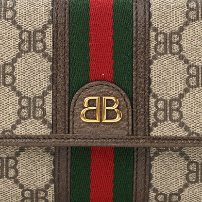 Gucci X BALENCIAGA BB Supreme Monogram Web Ophidia Crossbody Wallet Beige New Acero 8 of 13