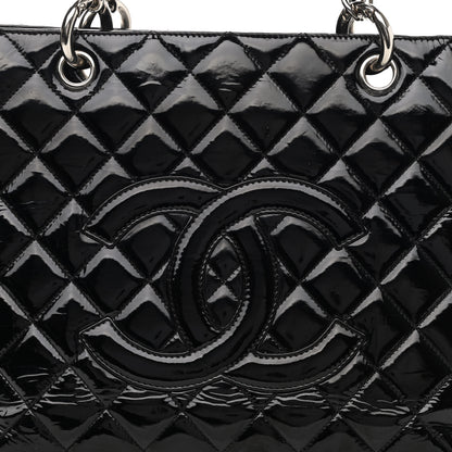 Chanel Patent Quilted Grand Shopping Tote GST Black 8 of 11