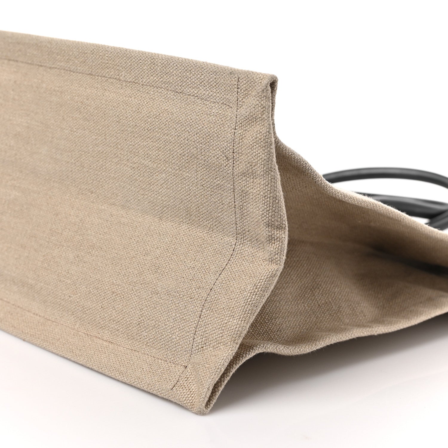 Saint Laurent Linen Calfskin Rive Gauche Tote Optic White 9 of 11