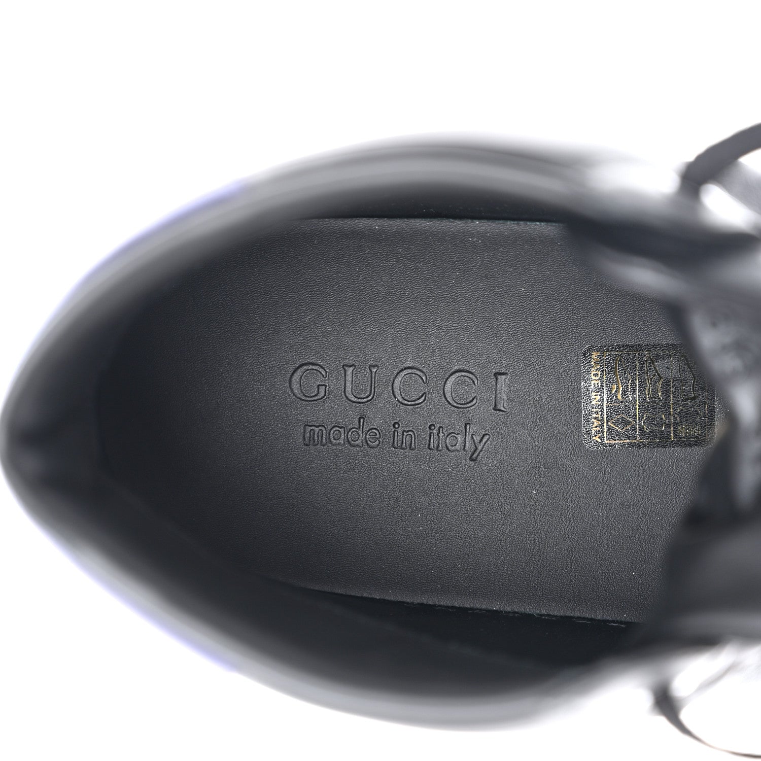 Gucci Calfskin Miro Soft Web Bee Embroidered Mens Ace High Top Sneakers 8.5 Black 8 of 11