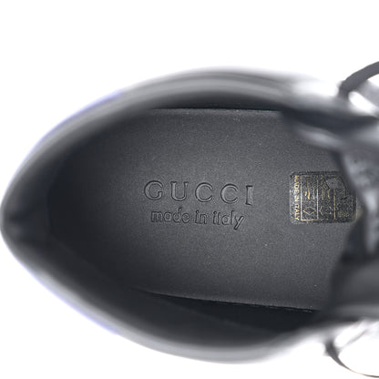 Gucci Calfskin Miro Soft Web Bee Embroidered Mens Ace High Top Sneakers 8.5 Black 8 of 11