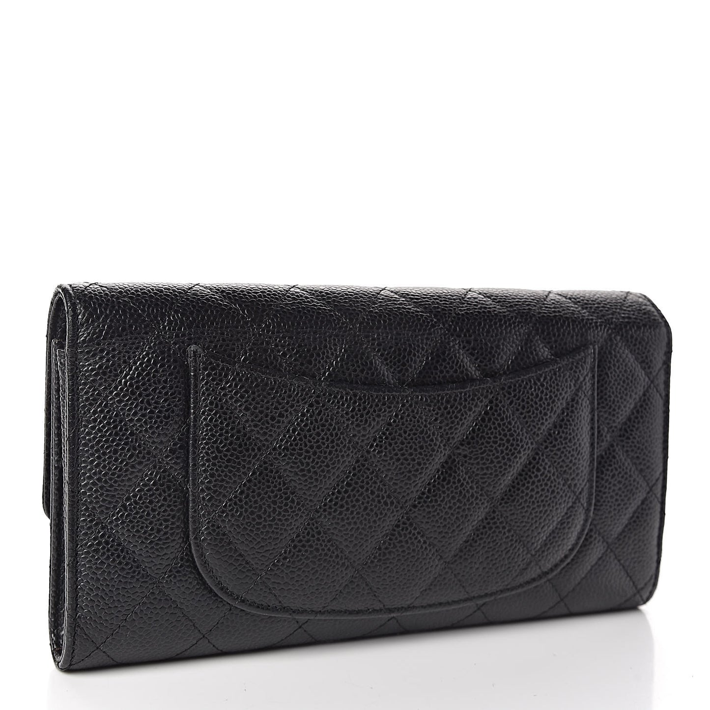 Caviar Quilted Travel Wallet Black