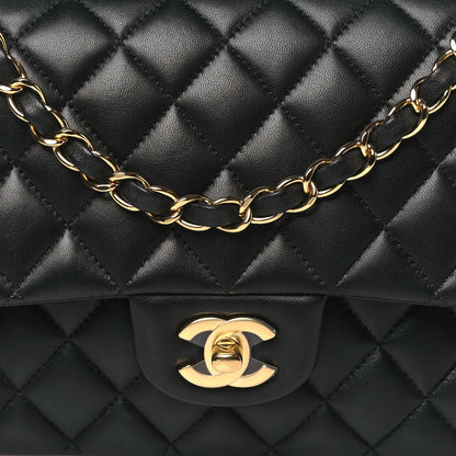 Chanel Lambskin Quilted Medium Double Flap Black 8 of 10
