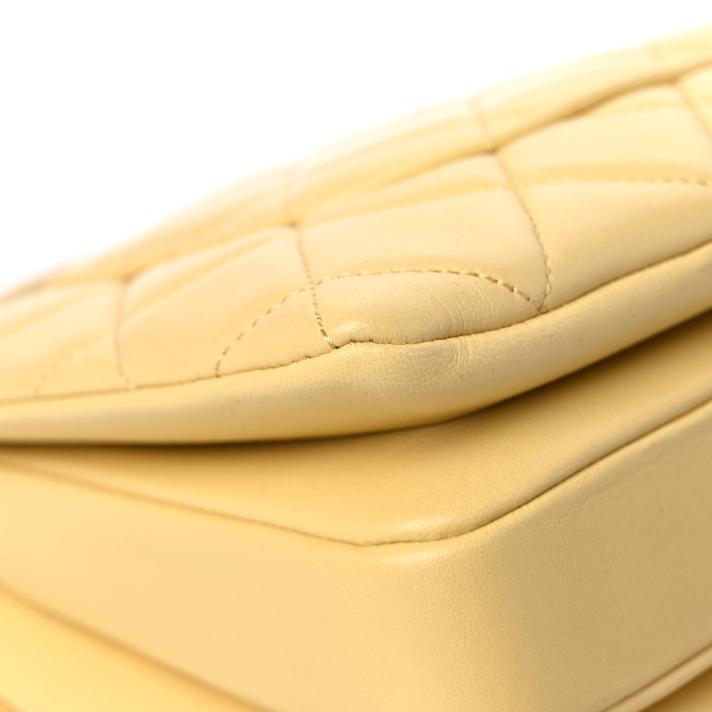 Lambskin Quilted Small Trendy CC Flap Dual Handle Bag Yellow