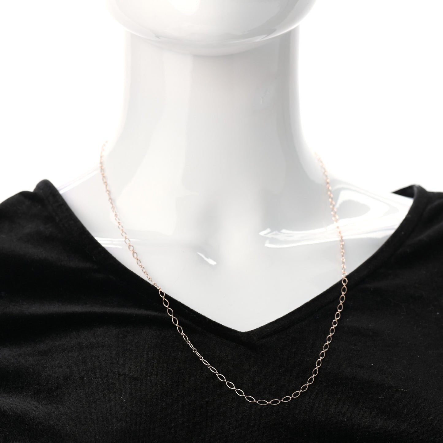 18K Rose Gold Oval Link Chain 24"