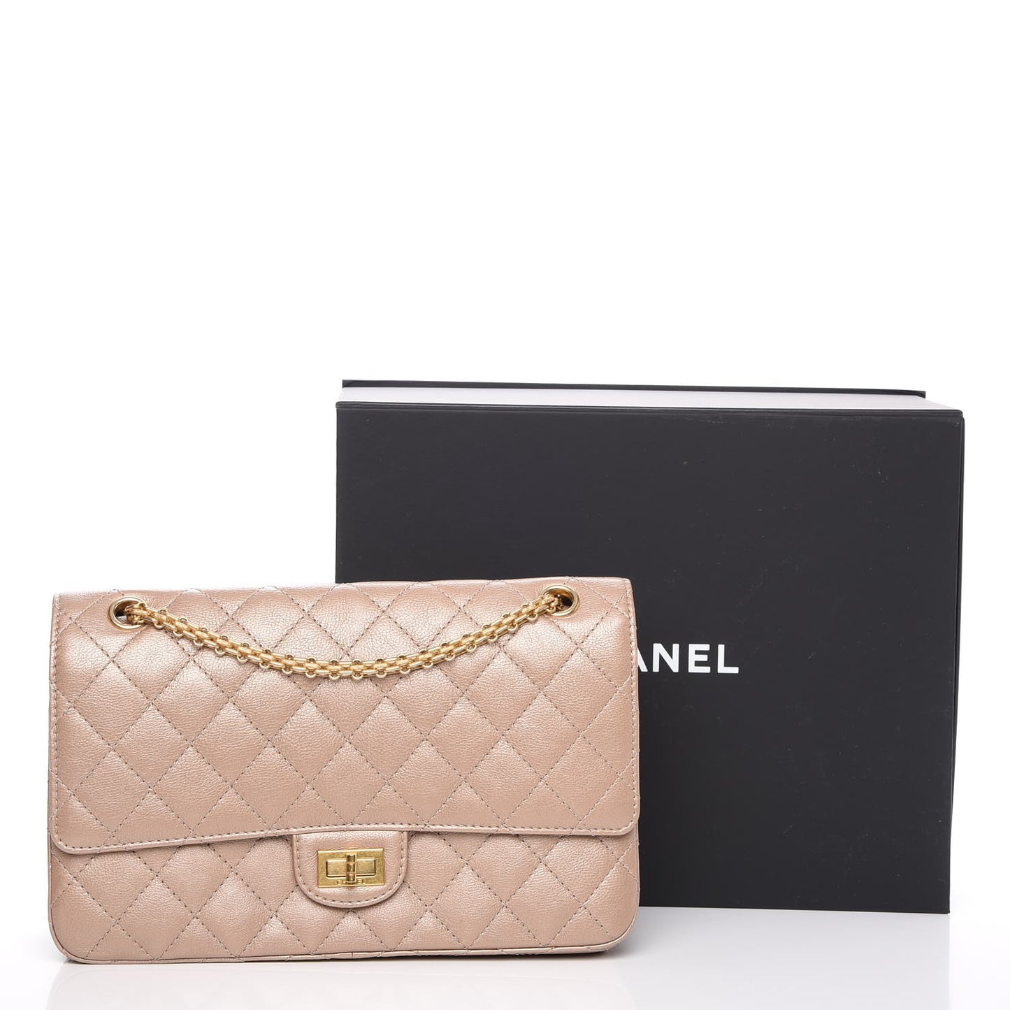 Metallic Calfskin Quilted 2.55 Reissue 226 Flap Gold