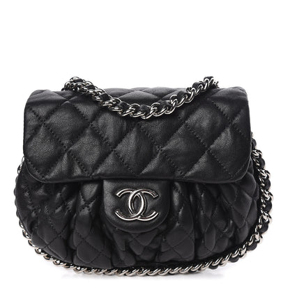 Chanel Washed Lambskin Quilted Mini Chain Around Messenger Black 1 of 11
