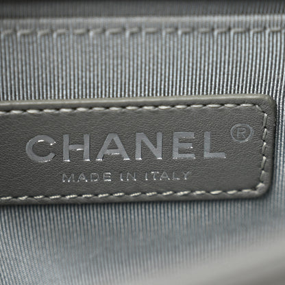 Chanel Calfskin Chevron Quilted Small Boy Flap Grey 6 of 12