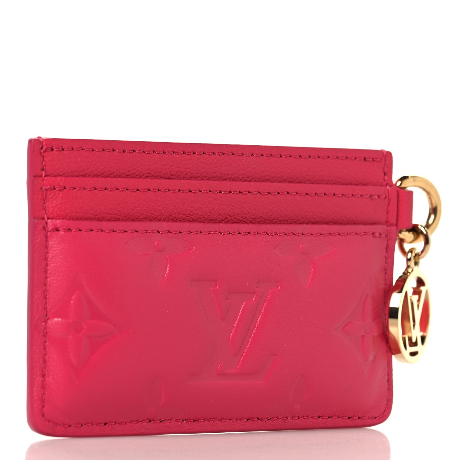 Louis Vuitton Lambskin Embossed Monogram Coussin Card Holder Bougainvillier 3 of 7