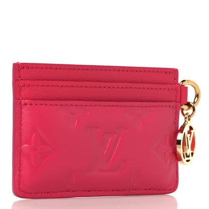 Louis Vuitton Lambskin Embossed Monogram Coussin Card Holder Bougainvillier 3 of 7