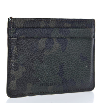 Burberry Grained Calfskin Camo Print Card Holder Green 3 of 8