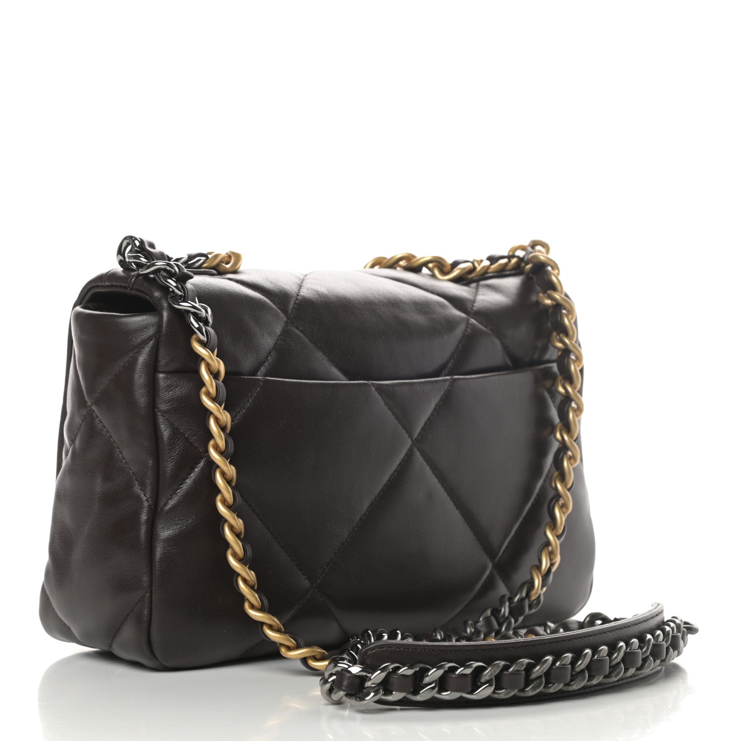Chanel Lambskin Quilted Medium Chanel 19 Flap Dark Brown 3 of 10