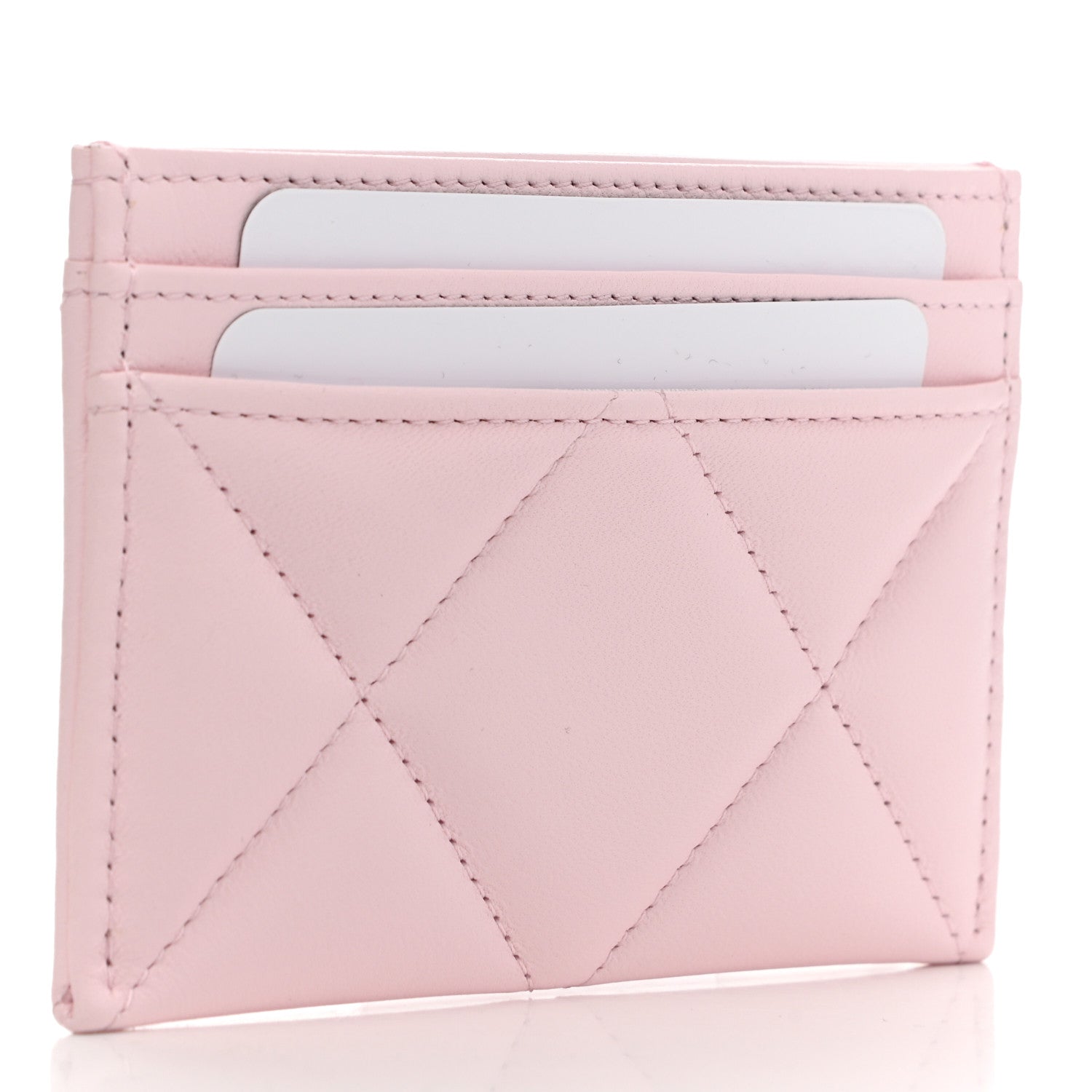 Chanel Lambskin Quilted Chanel 19 Card Holder Light Pink 3 of 8