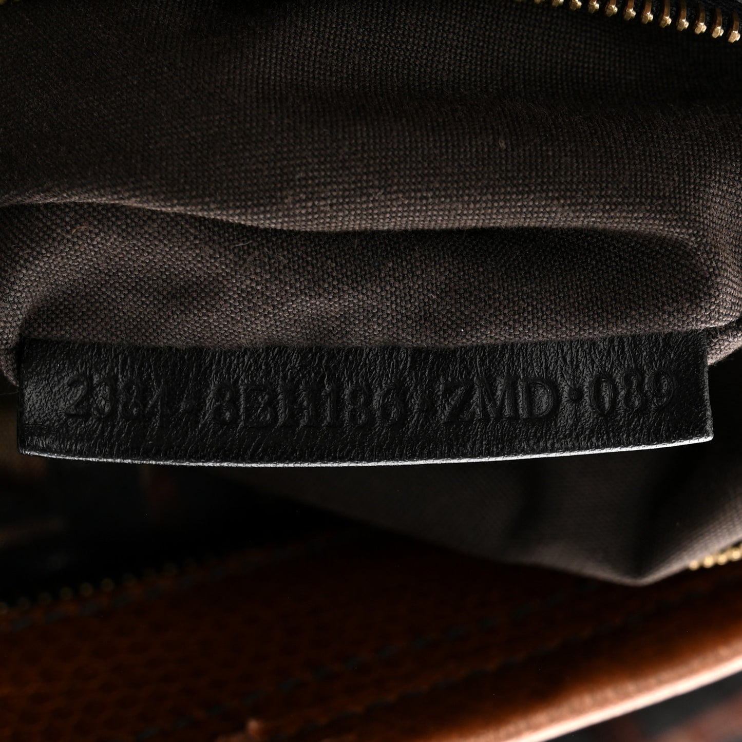 Zucca Calfskin Crocodile Embossed Large Chef Shopper Tote Tobacco