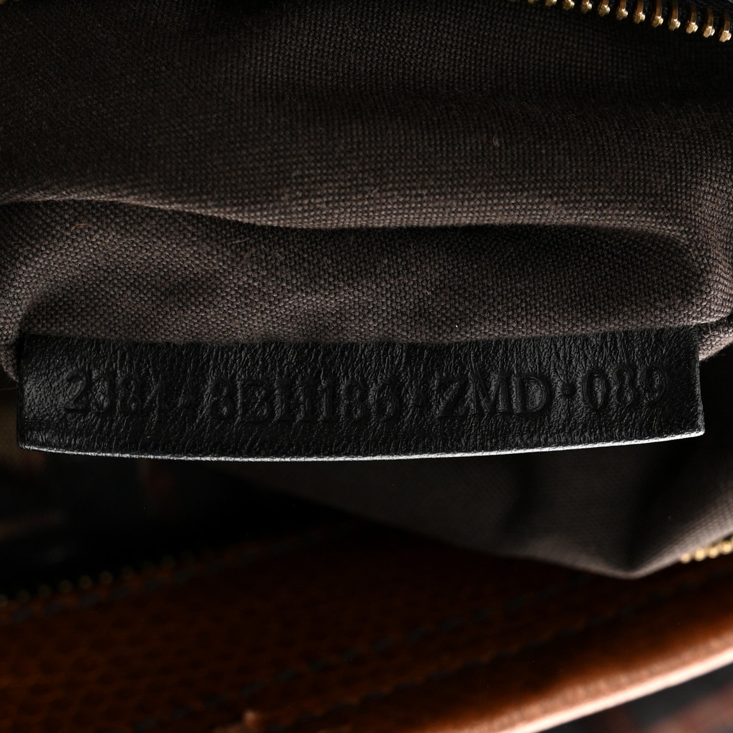 Fendi Zucca Calfskin Crocodile Embossed Large Chef Shopper Tote Tobacco 7 of 11