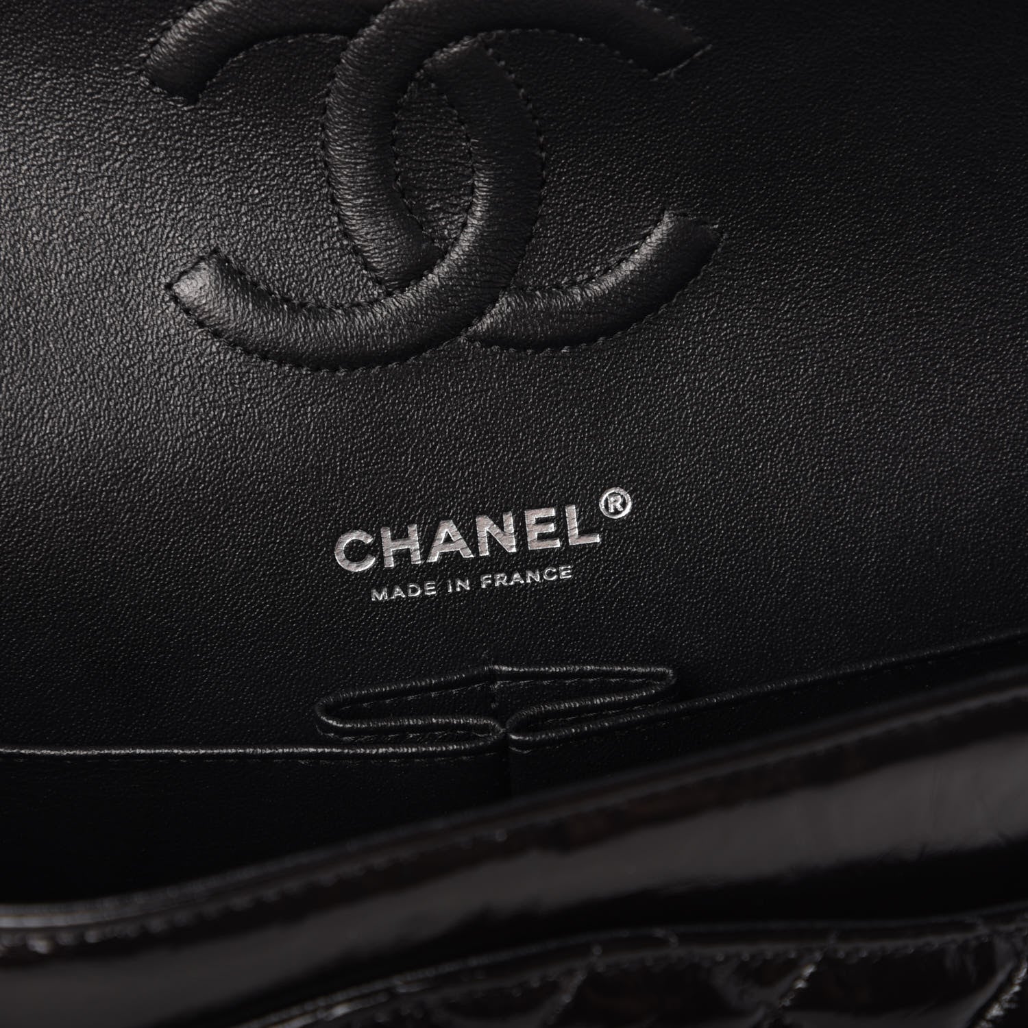Chanel Shiny Crumpled Calfskin Quilted Medium Double Flap So Black 8 of 11
