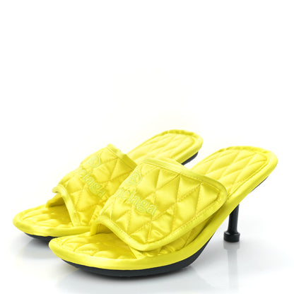 Balenciaga Satin Quilted Home 80mm Sandals 37 Lime 3 of 7