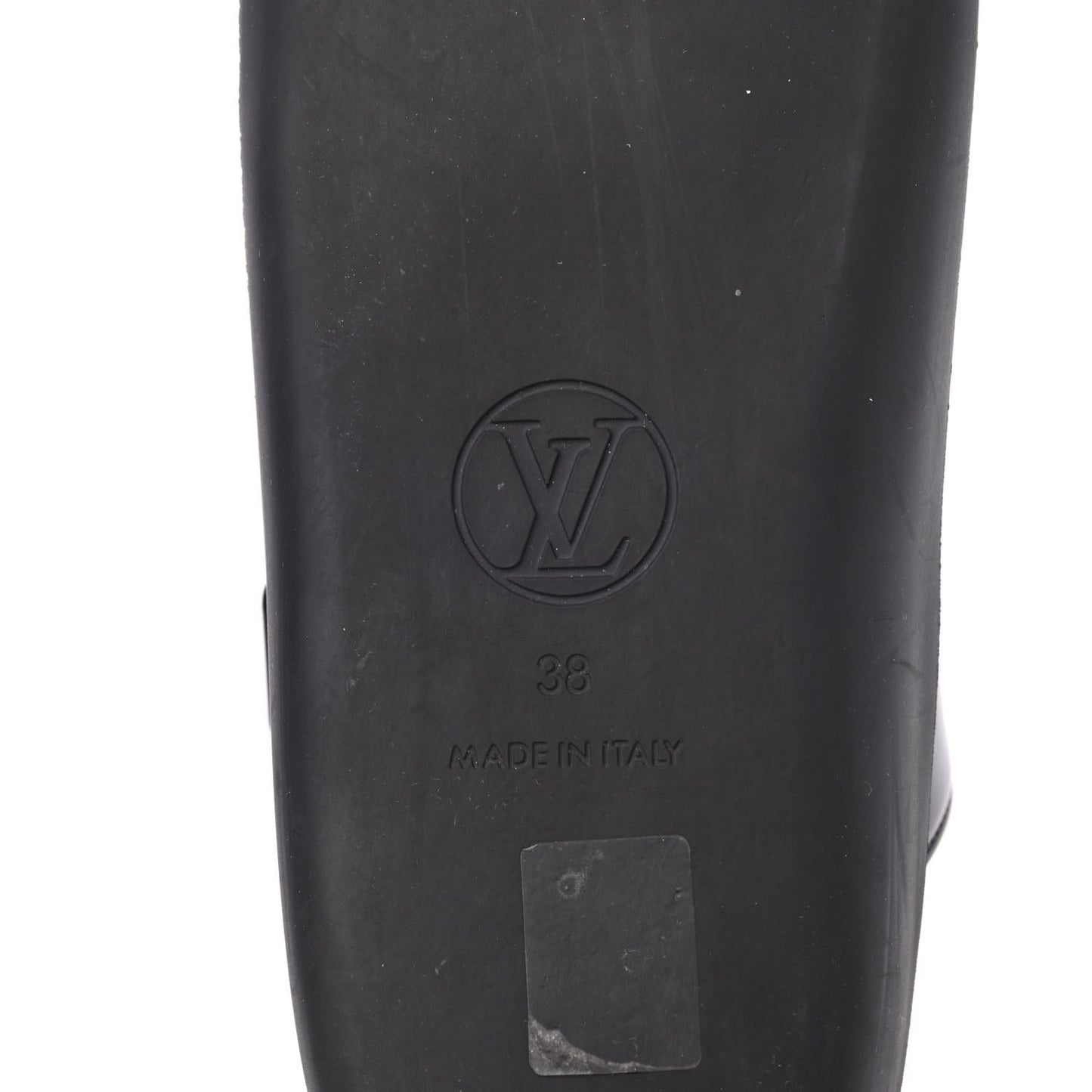 Monogram Sunbath Flat Mule Sandals 38 Black