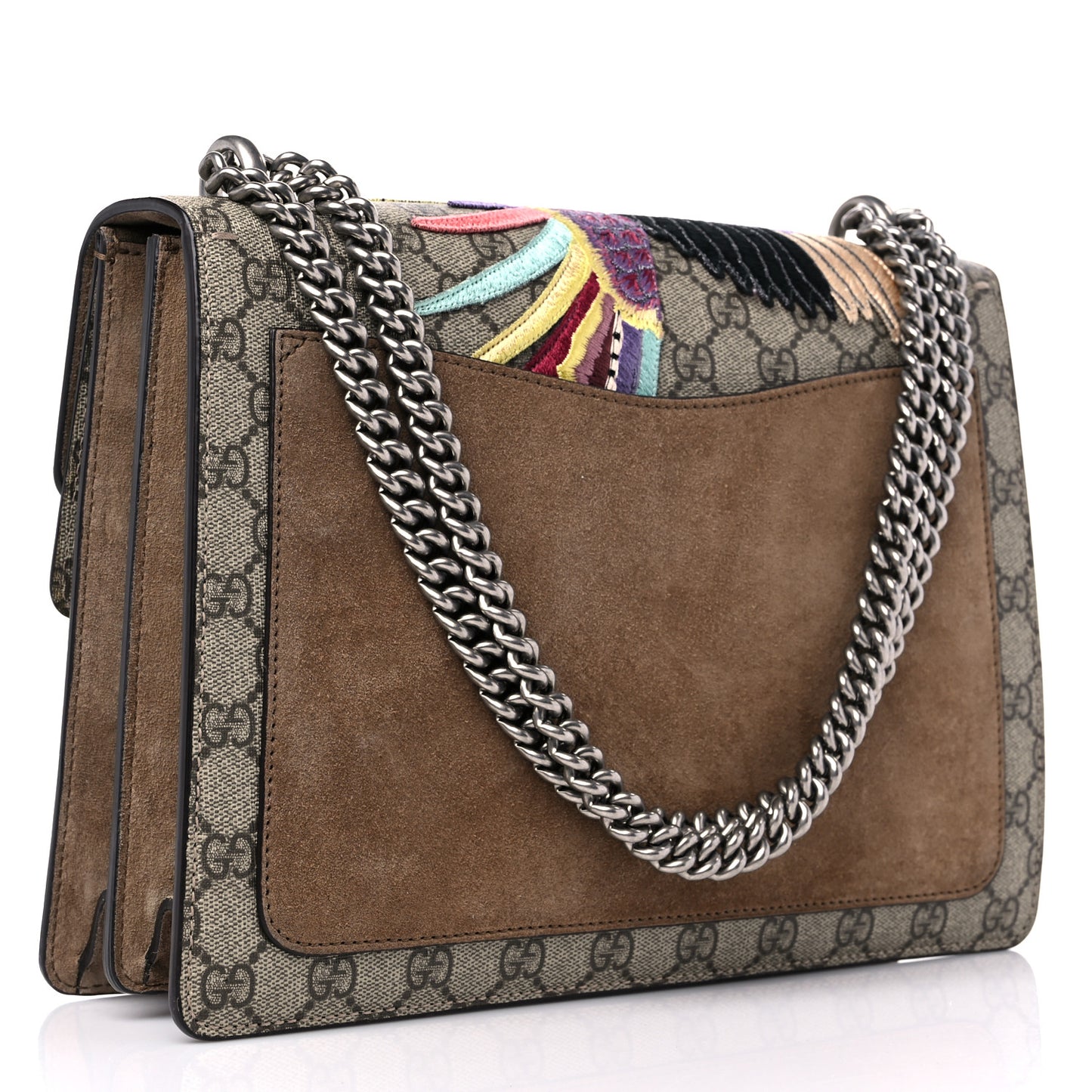 GG Supreme Monogram Embroidered Medium Dionysus Shoulder Bag Taupe