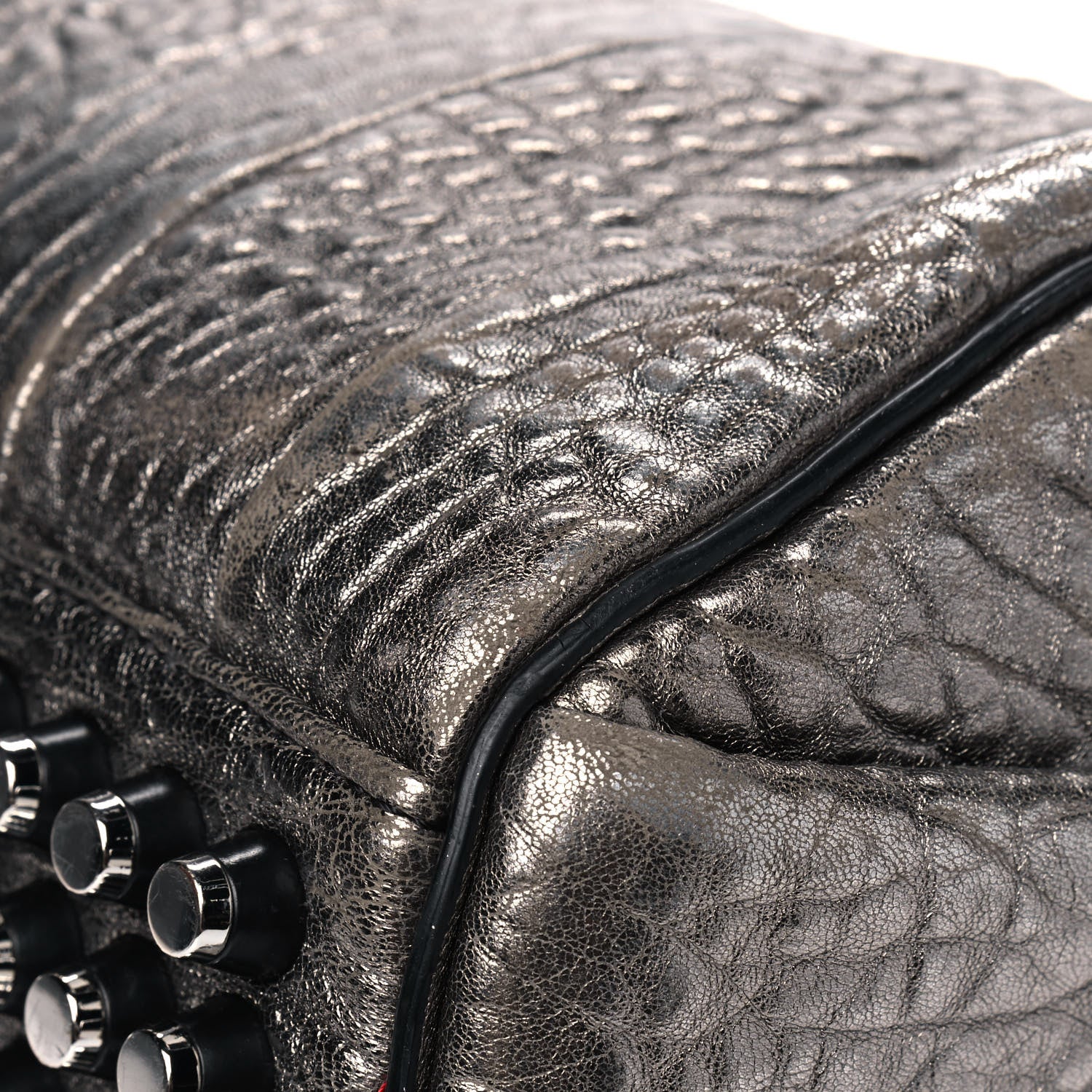 Alexander Wang Metallic Pebbled Lambskin Rockie Carbon Silver Hardware 7 of 11