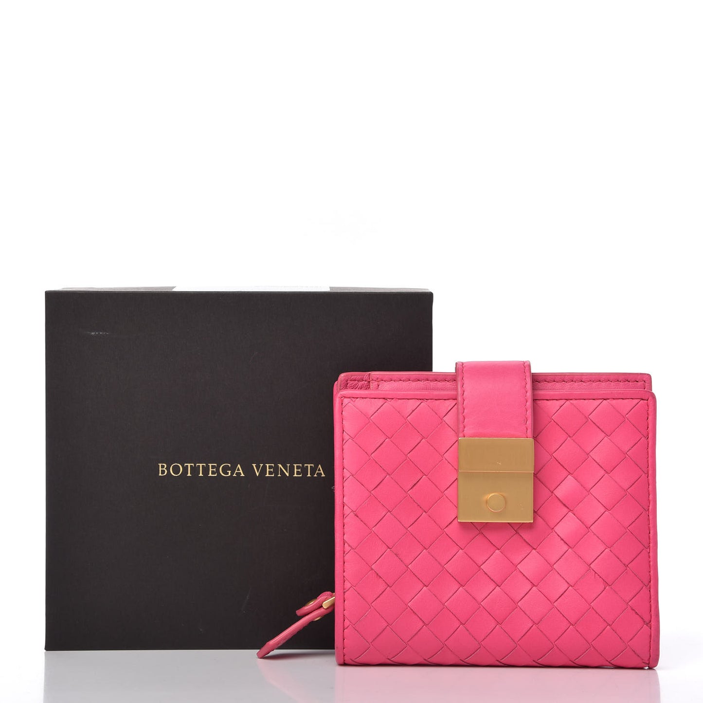 Nappa Intrecciato Compact Wallet Fuchsia
