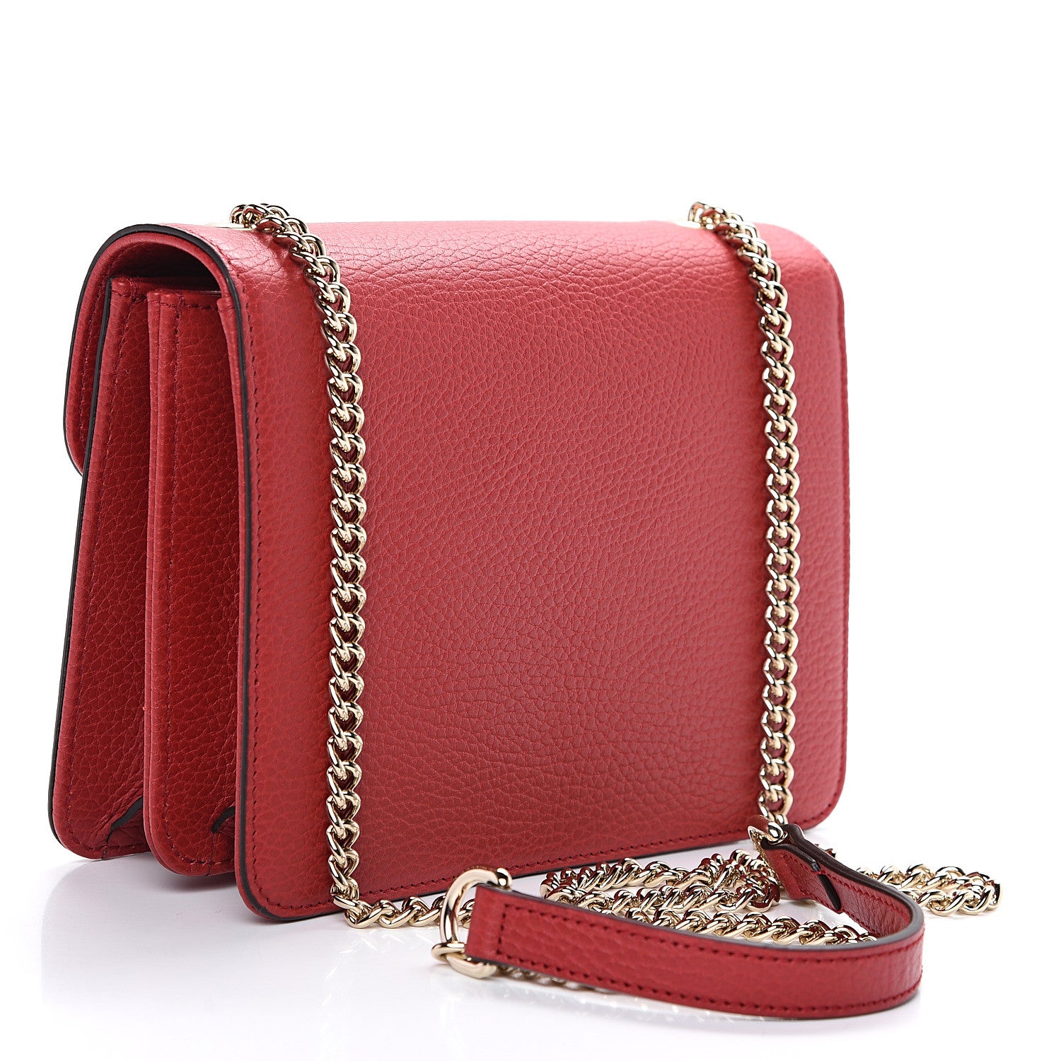 Gucci Dollar Calfskin Small Interlocking G Shoulder Bag Red 2 of 8