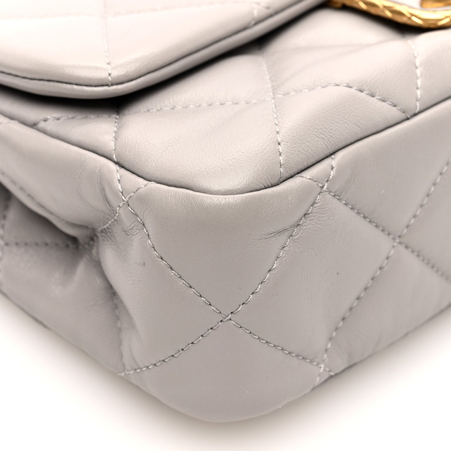 Lambskin Quilted Mini Flap Grey
