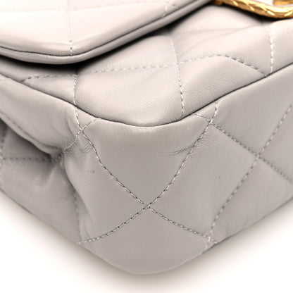 Chanel Lambskin Quilted Mini Flap Grey 9 of 10