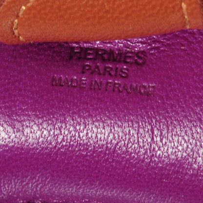 Hermes Milo Lambskin Grigri Rodeo Horse Bag Charm PM Anemone Bleu Izmir Fauve 3 of 4