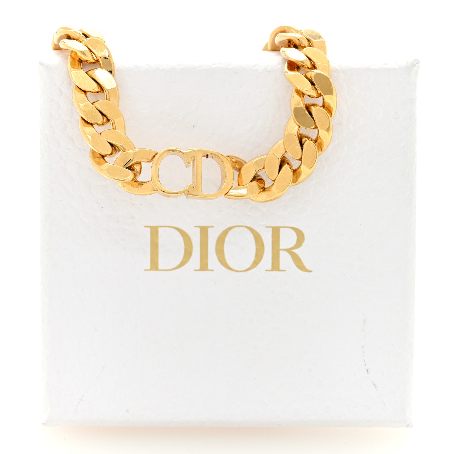 Christian Dior Metal Danseuse Etoile Chain Choker Necklace Gold 4 of 4