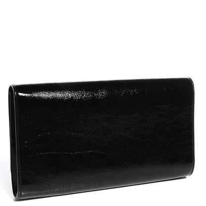 Saint Laurent Textured Patent Monogram Large Belle De Jour Clutch Black 3 of 7