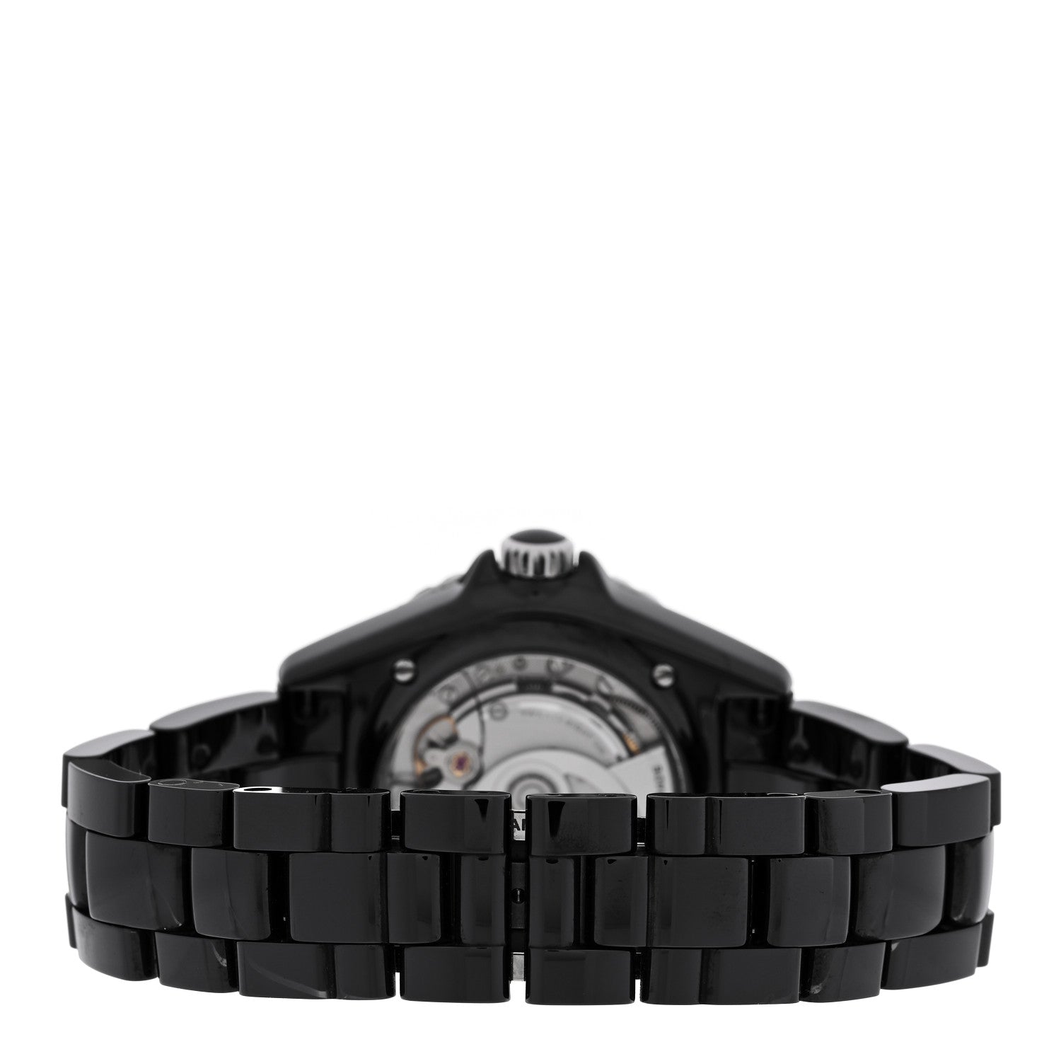 Chanel Stainless Steel Ceramic Diamond 38mm J12 Automatic Watch Black 3 of 5
