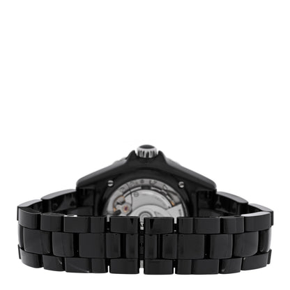 Chanel Stainless Steel Ceramic Diamond 38mm J12 Automatic Watch Black 3 of 5