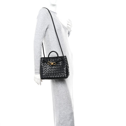 Bottega Veneta Nappa Intrecciato Small Andiamo Shoulder Bag Black 2 of 9